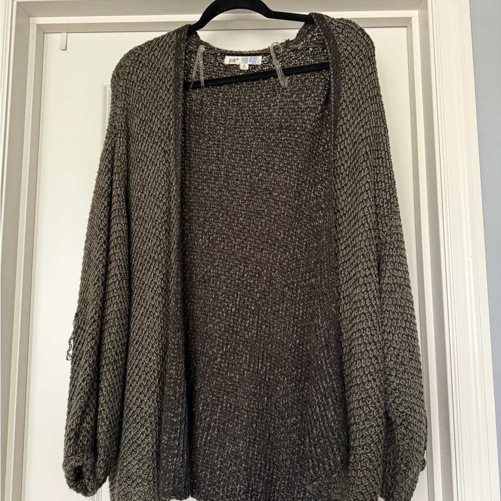 Jolt Charcoal Knit Cardigan